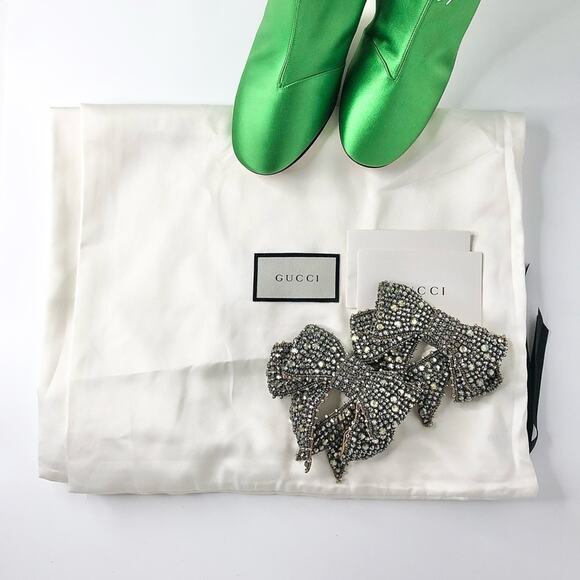 NEW Gucci Candy Dragon Embroidered Bow Crystal Embellished Knee High Boots 36 - Picture 14 of 14